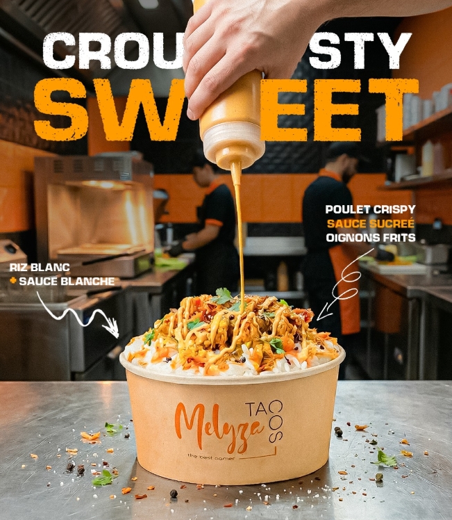 Crousty Sweet : poulet crispy, sauce sucrée, oignons frits